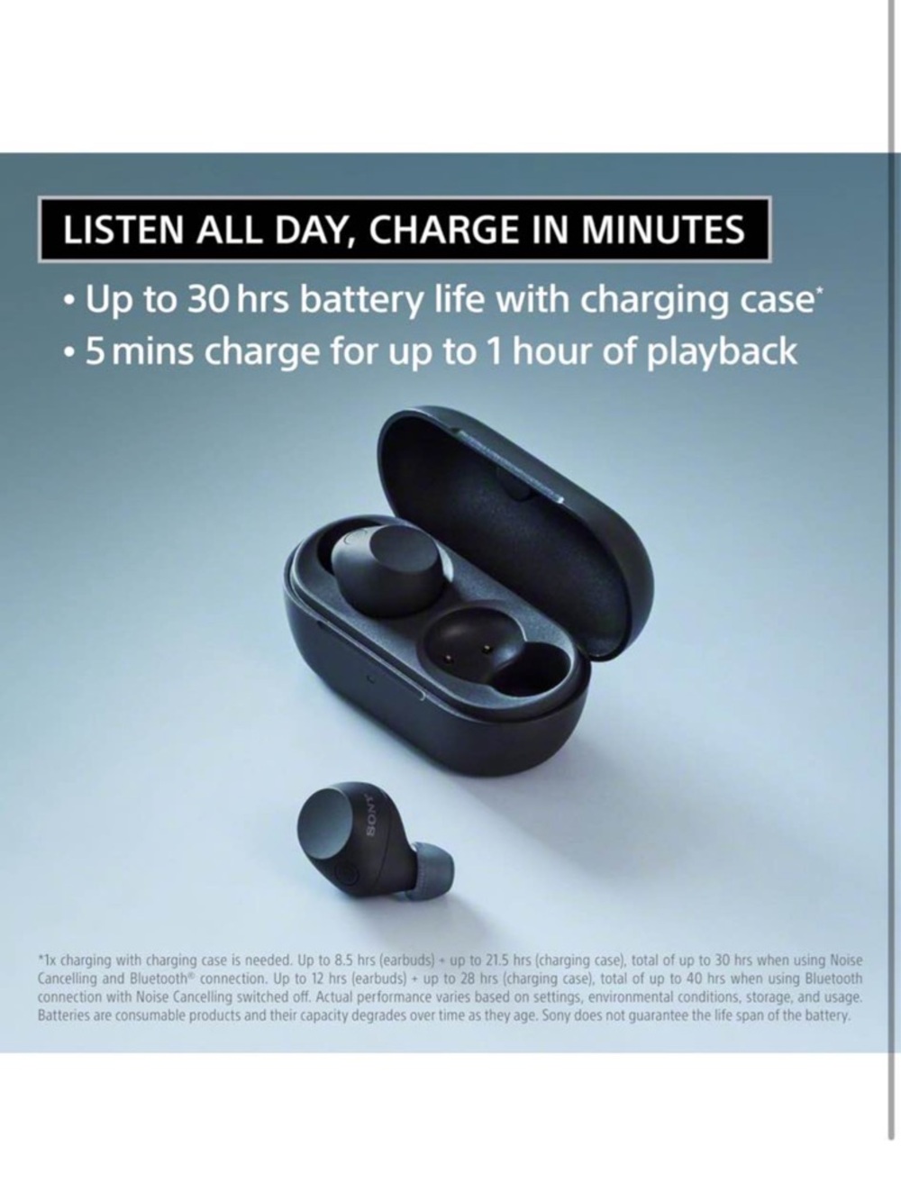 Sony Wireless In-Ear Earbuds — White - Picture 3 of 10
